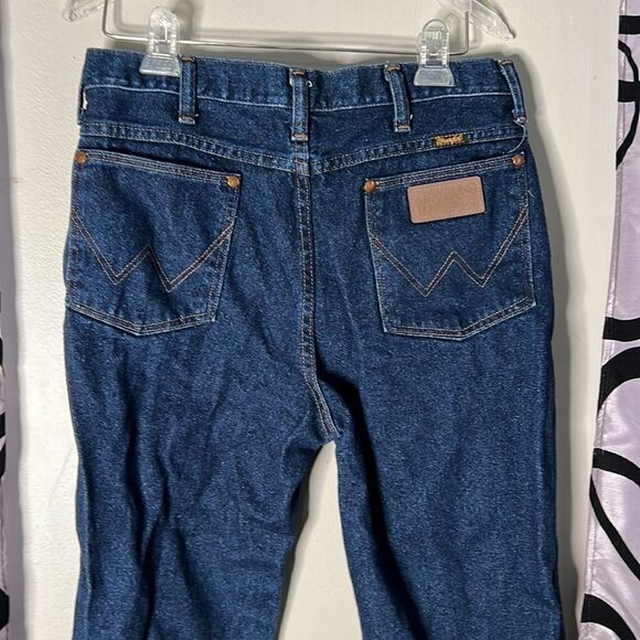 Vintage Wrangler Jeans Mens 33x32 Blue 936DEN Cowboy Slim Denim Rodeo Tag 35x32 - Picture 10 of 13